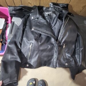XOXA Women's Sleek Black Leather Jacket